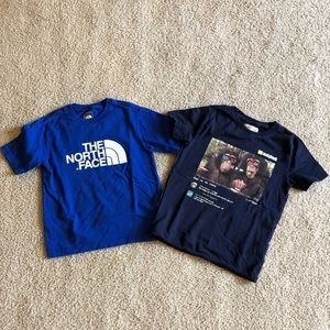 The North Face boys  and Zara boys t-shirts